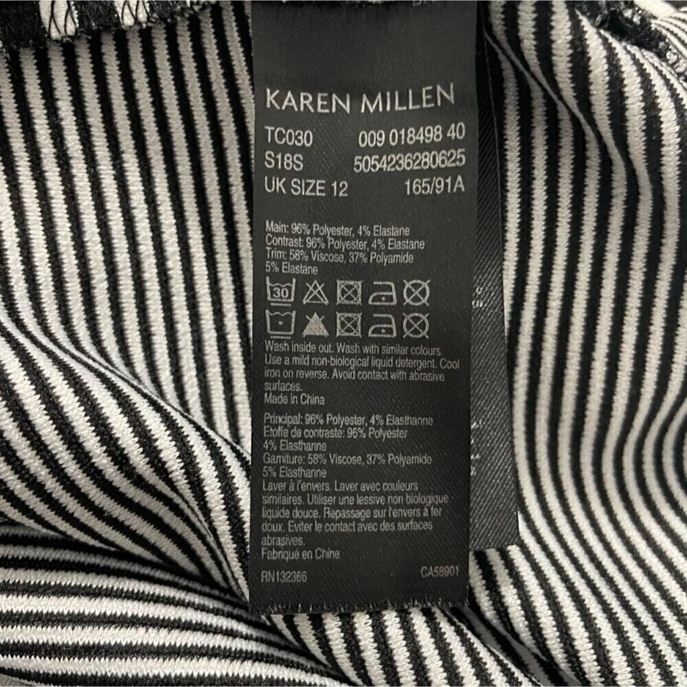 Karen Millen Size 8  Top Blouse Long Sleeve Stripe Career Professional - Picture 5 of 5